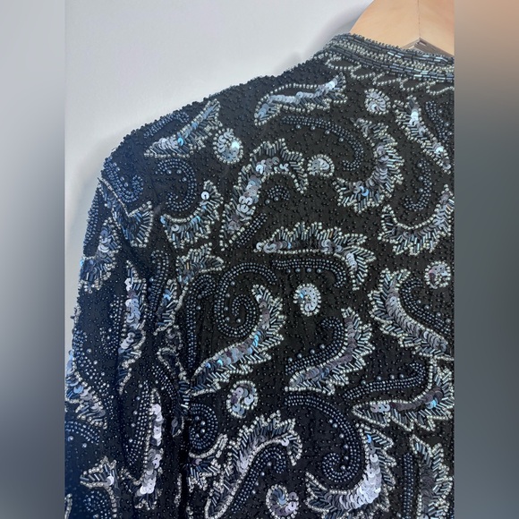 Vintage A.J. Bari Silk Beaded Cropped Jacket – Size Small - Picture 6 of 6